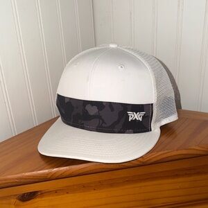 PXG Black Camo and White Mesh Cap